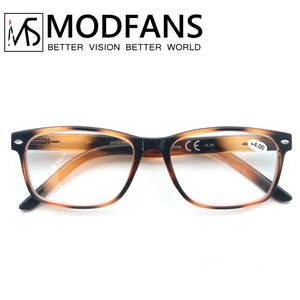 MODFANS Reading Glasses Men Women,Eyeglasses Readers,Square Ink Design Frame,Comfortable Wear,Unbreakable,with Sliver Rivet