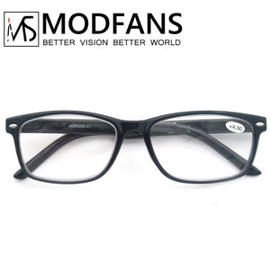 MODFANS Reading Glasses Men Women,Eyeglasses Readers,Square Ink Design Frame,Comfortable Wear,Unbreakable,with Sliver Rivet