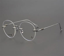 Load image into Gallery viewer, MONGOTEN Business Men Design Pure Titanium Rimless Myopia Eyeglasses Brand Design Clear Lens Silver Black Optical Eyewear Men