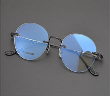 Load image into Gallery viewer, MONGOTEN Business Men Design Pure Titanium Rimless Myopia Eyeglasses Brand Design Clear Lens Silver Black Optical Eyewear Men