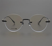 Load image into Gallery viewer, MONGOTEN Business Men Design Pure Titanium Rimless Myopia Eyeglasses Brand Design Clear Lens Silver Black Optical Eyewear Men