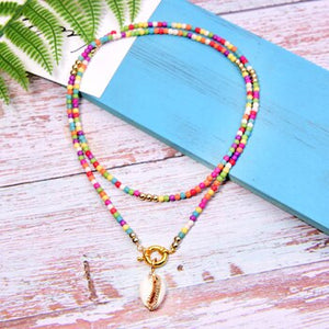 MOON GIRL Big Seashell Long Pendant Necklace Bohemian Fashion Chic Girl Statement Boho Party Collier Femme Dropshipping
