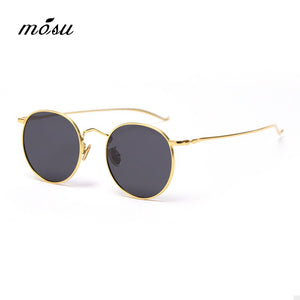 MOSU DESIGN Retro Women Folded Sunglasses Men Classic Polarized Oval Sunglasses