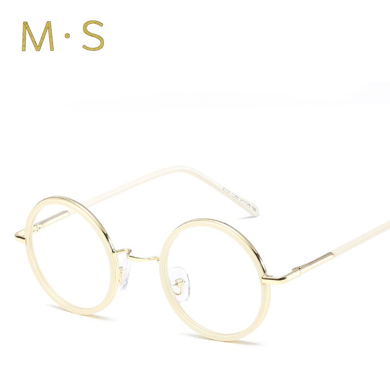 MS Anti Blue light Ray Computer Goggles Radiation-resistant Transparent eye glasses Round frames for Unisex Flat mirror  Goggles