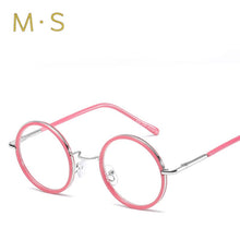 Load image into Gallery viewer, MS Anti Blue light Ray Computer Goggles Radiation-resistant Transparent eye glasses Round frames for Unisex Flat mirror  Goggles