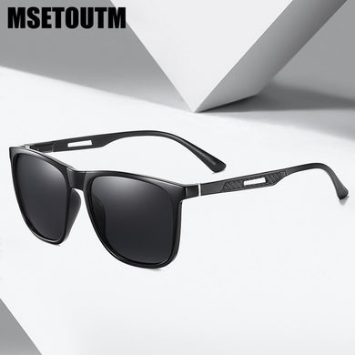 MSETOUTM 2023 Sunglasses TR90 Men's Box Aluminum Magnesium Spring TAC Polarized Brand Designer Light Flexible Dazzle