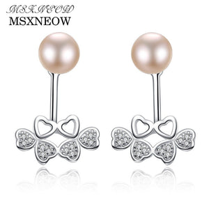 Butterfly 925 Silver Earrings Natural Pearl Wedding Jewelry Earrings Fine Jewelry Silver Jewelry Factory Wholesal FE0049
