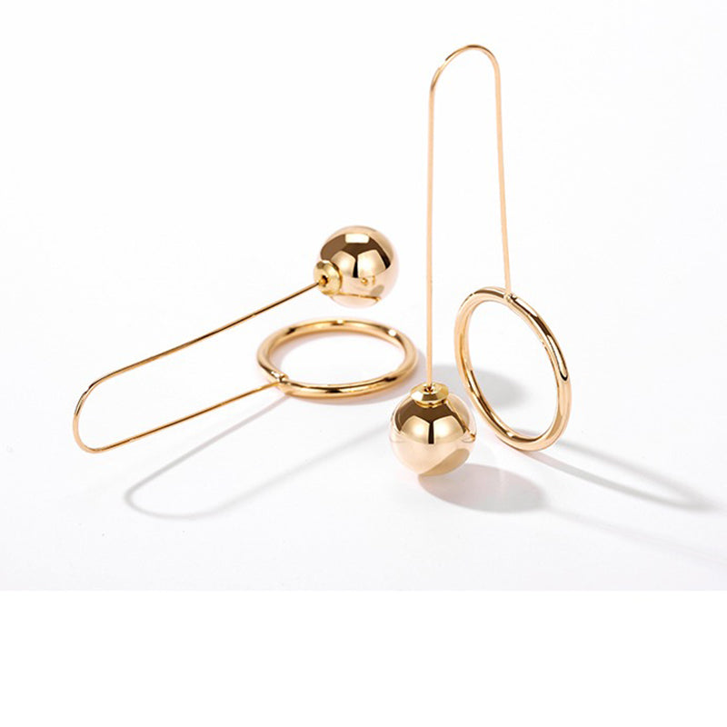 MTCHONG New Vintage Jewelry Punk Style Hoop Earrings Gold Color Geometric Round Metal Earrings for Women 407
