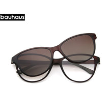 Load image into Gallery viewer, MU.0222 2 In 1 Magnet Polarized Clip Glasses Frame Woman Optical Myopia Glasses For Woman Eyeglasses Frame