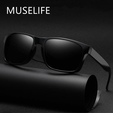 MUSELIFE 2023 Square Polarized Sunglasses Men Vintage Plastic Male Sun Glasses Women Stylish Black Sport Shades UV400