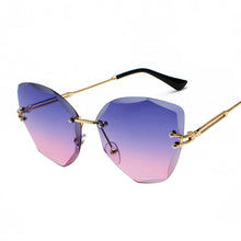 Load image into Gallery viewer, MUSELIFE 2023 Brand Design Vintage Rimless Sunglasses Women Men Retro Cutting Lens Gradient Sun Glasses Female UV400