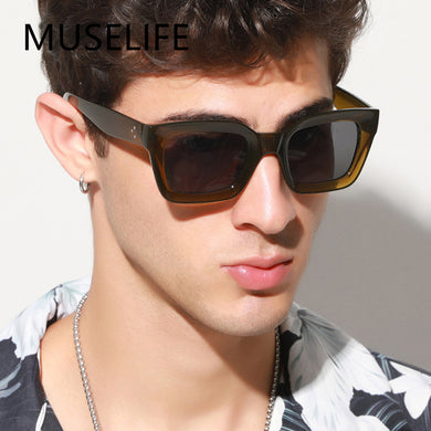 MUSELIFE 2023 Square Cat Eye MEN Sunglasses Vintage Design  Sun Glasses For Male Eyewear UV400
