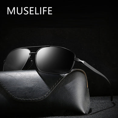 MUSELIFE Brand Aluminum Magnesium Polarized Sunglasses 2023 Sunglasses Men's Round Driving Punk Glasses Shadow Oculus Masculino