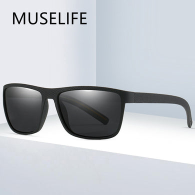 MUSELIFE Brand Polarized Sunglasses For Men Plastic Oculos de sol Men's Square Driving Eyewear Travel Sun Glass