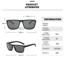 Load image into Gallery viewer, MUSELIFE Brand Polarized Sunglasses For Men Plastic Oculos de sol Men&#39;s Square Driving Eyewear Travel Sun Glass