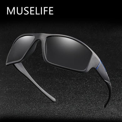 MUSELIFE Brand Polarized Sunglasses For Men Plastic Oculos de sol Men's Square Driving Eyewear Travel Sun Glass