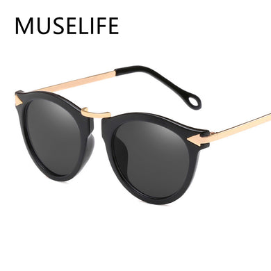 MUSELIFE Cat Eye Sunglasses Women 2023 Brand Designer Blue Sun Glasses For Women Trendy Tinted Color Shade UV400