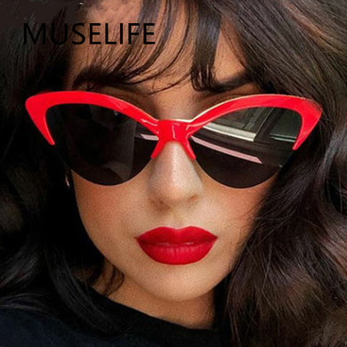 MUSELIFE Cat Eye Sunglasses Women  Brand Arrow Sun Glasses Vintage Shades For Woman Sunglass Ladies Flowers Sunglases