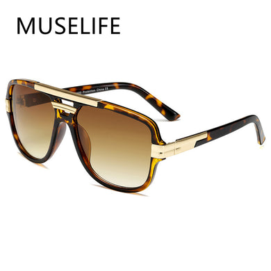 MUSELIFE Classic  Men Sunglasses Glamour Brand Sun Glasses For Women Mirrored Retro Vintage Square Designer Shades