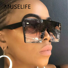 Load image into Gallery viewer, MUSELIFE Classic Vintage Square Sunglasses Woman Siamese Oversized Sunglasses Woman/Men Retro Sunglasses Lentes De Sol Mujer