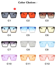 Load image into Gallery viewer, MUSELIFE Classic Vintage Square Sunglasses Woman Siamese Oversized Sunglasses Woman/Men Retro Sunglasses Lentes De Sol Mujer