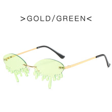 Load image into Gallery viewer, MUSELIFE Rimless Sunglasses Women Vintage Unique Tears Shape Steampunk Sunglasses Female Gafas Shades UV400 Oculos