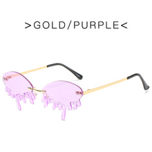 Load image into Gallery viewer, MUSELIFE Rimless Sunglasses Women Vintage Unique Tears Shape Steampunk Sunglasses Female Gafas Shades UV400 Oculos