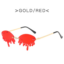 Load image into Gallery viewer, MUSELIFE Rimless Sunglasses Women Vintage Unique Tears Shape Steampunk Sunglasses Female Gafas Shades UV400 Oculos