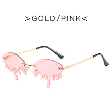 Load image into Gallery viewer, MUSELIFE Rimless Sunglasses Women Vintage Unique Tears Shape Steampunk Sunglasses Female Gafas Shades UV400 Oculos