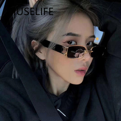MUSELIFE Ins Popular Small Rectangle Women  Sunglasses Brand Designer Vintage Punk Men Sun Glasses Shades UV400