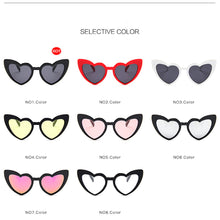 Load image into Gallery viewer, MUSELIFE Love Heart  Big Frame Personality Women Sunglass Cute Sexy Retro Cat Eye Vintage SunGlasses Pink Female