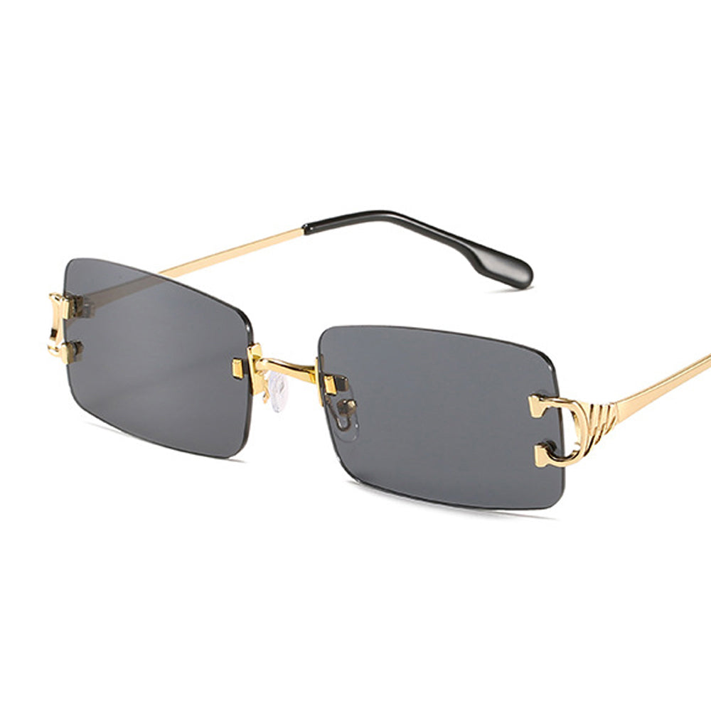 MUSELIFE Narrow Sunglasses Men Rimless Summer 2023 Red Blue Black Rectangular Sun Glasses For Women Small Face Selling