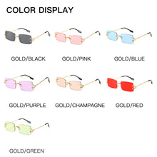 Load image into Gallery viewer, MUSELIFE Narrow Sunglasses Men Rimless Summer 2023 Red Blue Black Rectangular Sun Glasses For Women Small Face Selling