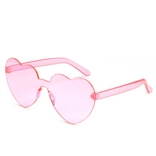 Load image into Gallery viewer, MUSELIFE One Piece Love Heart Lens Sunglasses Women Transparent Plastic Glasses Style Sun Glasses Female Clear Candy Color