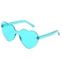 Load image into Gallery viewer, MUSELIFE One Piece Love Heart Lens Sunglasses Women Transparent Plastic Glasses Style Sun Glasses Female Clear Candy Color