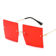 Load image into Gallery viewer, MUSELIFE Oversized Rimless Square Sunglasses Women   Brand Flat Top Red Blue Clear Lens One Piece Men Gafas