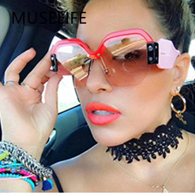 MUSELIFE Oversized Sunglasses Women  Designer Vintage Square Sun Glasses Classic Eyewear For Lady UV400 Big Frame