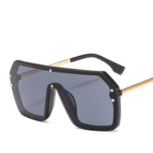 Load image into Gallery viewer, MUSELIFE Red Black Oversized Square Sunglasses Men 2023 One Piece Lens Big Frame Sun glasses For Women UV400 Silver Mirror