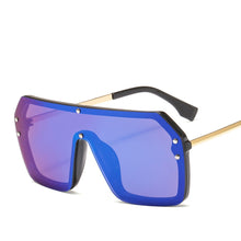 Load image into Gallery viewer, MUSELIFE Red Black Oversized Square Sunglasses Men 2023 One Piece Lens Big Frame Sun glasses For Women UV400 Silver Mirror