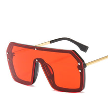Load image into Gallery viewer, MUSELIFE Red Black Oversized Square Sunglasses Men 2023 One Piece Lens Big Frame Sun glasses For Women UV400 Silver Mirror
