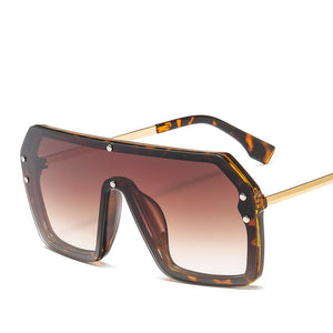 MUSELIFE Red Black Oversized Square Sunglasses Men 2023 One Piece Lens Big Frame Sun glasses For Women UV400 Silver Mirror