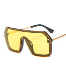 Load image into Gallery viewer, MUSELIFE Red Black Oversized Square Sunglasses Men 2023 One Piece Lens Big Frame Sun glasses For Women UV400 Silver Mirror