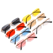 Load image into Gallery viewer, MUSELIFE Rimless Rectangle Sunglasses Women UV400 Driving Sun Glasses Men Clear Color Summer Accessories Square Small Size