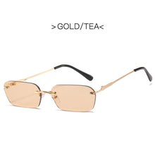 Load image into Gallery viewer, MUSELIFE Rimless Rectangle Sunglasses Women UV400 Driving Sun Glasses Men Clear Color Summer Accessories Square Small Size