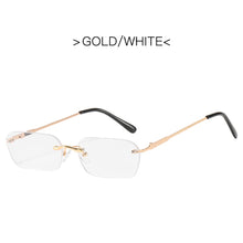 Load image into Gallery viewer, MUSELIFE Rimless Rectangle Sunglasses Women UV400 Driving Sun Glasses Men Clear Color Summer Accessories Square Small Size