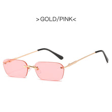 Load image into Gallery viewer, MUSELIFE Rimless Rectangle Sunglasses Women UV400 Driving Sun Glasses Men Clear Color Summer Accessories Square Small Size