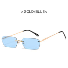Load image into Gallery viewer, MUSELIFE Rimless Rectangle Sunglasses Women UV400 Driving Sun Glasses Men Clear Color Summer Accessories Square Small Size