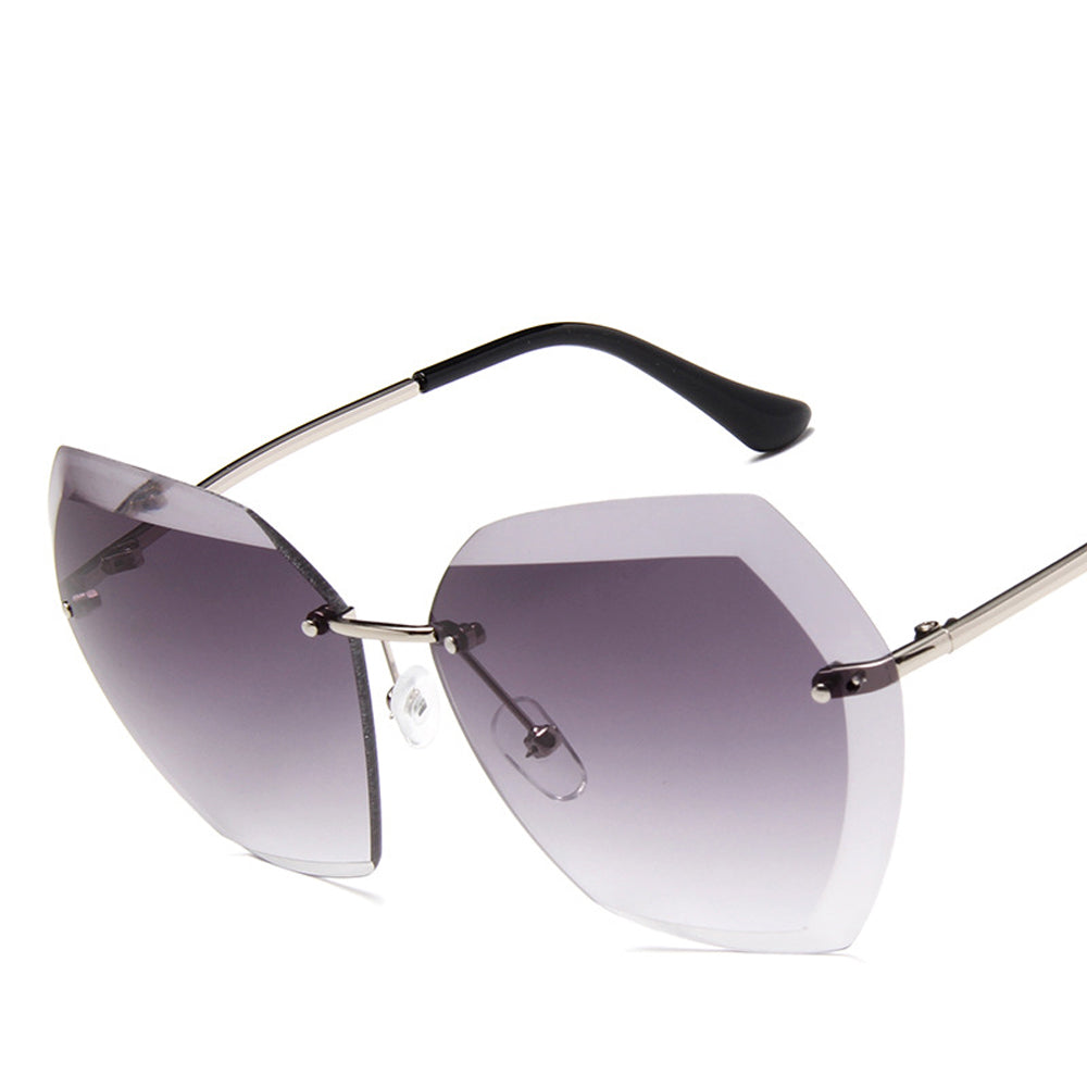 MUSELIFE Rimless Women's Sunglasses Gradient Lenses Sun glasses Lady Vintage Alloy Legs Classic Designer Shades UV400
