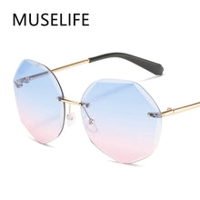 Load image into Gallery viewer, MUSELIFE Rimless Women&#39;s Sunglasses Gradient Lenses Sunglasses Lady Vintage Alloy Legs Classic Designer Shades UV400