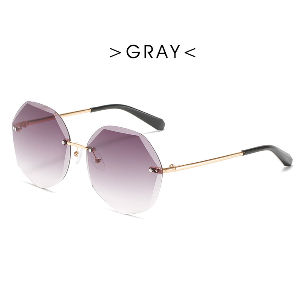 MUSELIFE Rimless Women's Sunglasses Gradient Lenses Sunglasses Lady Vintage Alloy Legs Classic Designer Shades UV400